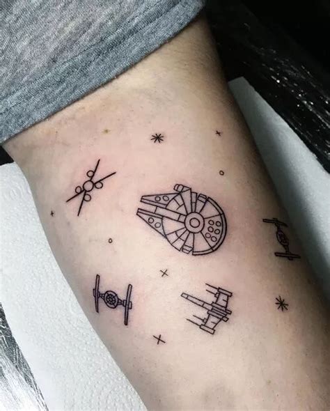 star wars tattoo idea|fine line star wars tattoo.